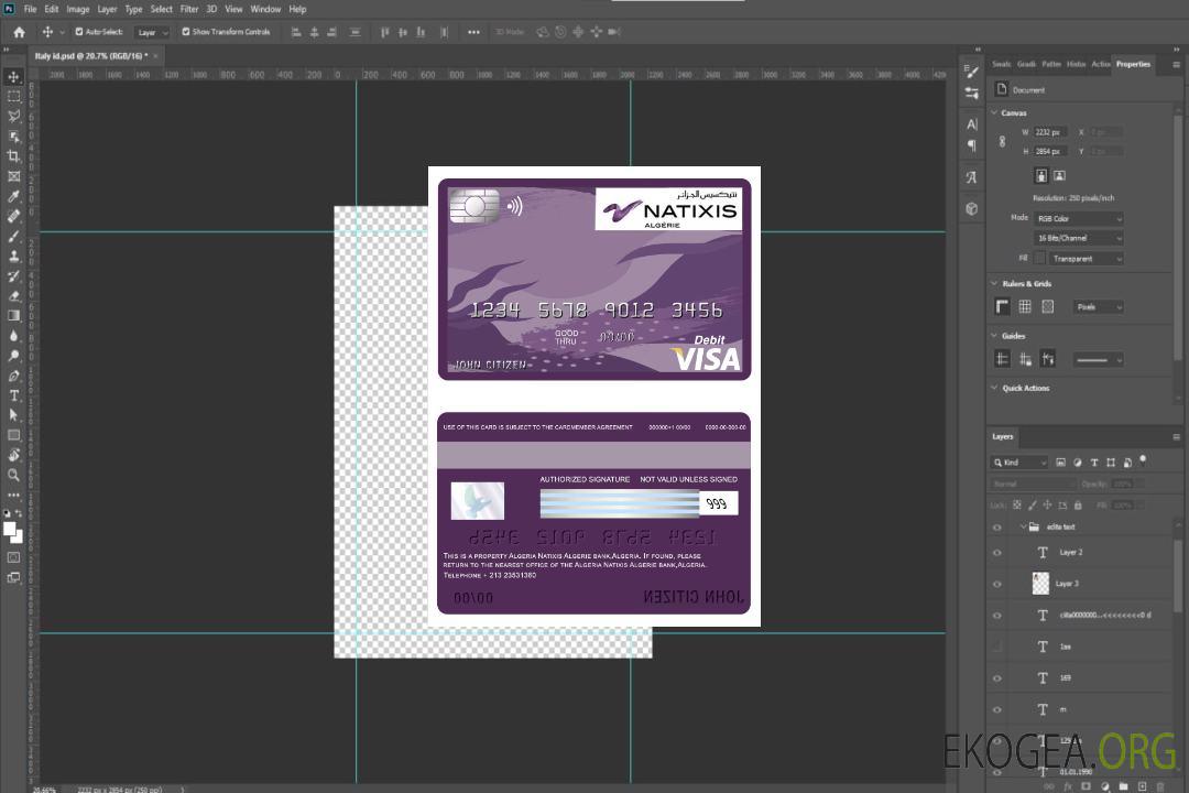 Algérie Carte visa bancaire Natixis Algérie template